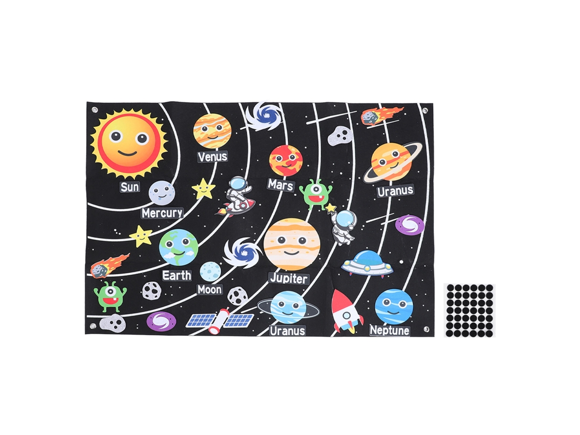 2026-40 Piezas Juego De Tablero De Historias De Fieltro Sistema Solar Universo Espacial Para Niños Aprendizaje Temprano