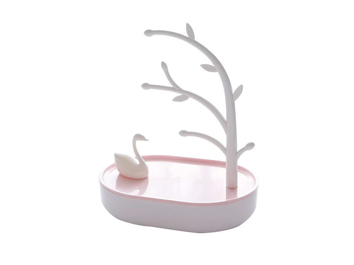 Bandeja De Joyería Swan Lake Grande Caja De Almacenamiento Porta Anillos Plato De Aretes (rosa)