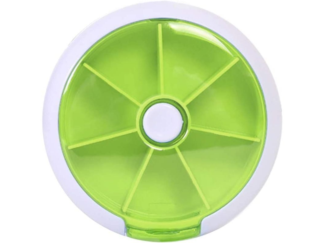 Organizador Semanal De Pastillas, Pastillero De 3x7 Días Con 7 Compartimentos, Dispensador Giratorio De Pp Apto Para Uso Alimentario (verde)