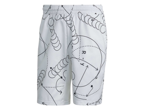 Pantalones Cortos del Clube de Tenis con ImPresión Adidas Graphic (Talla: L)