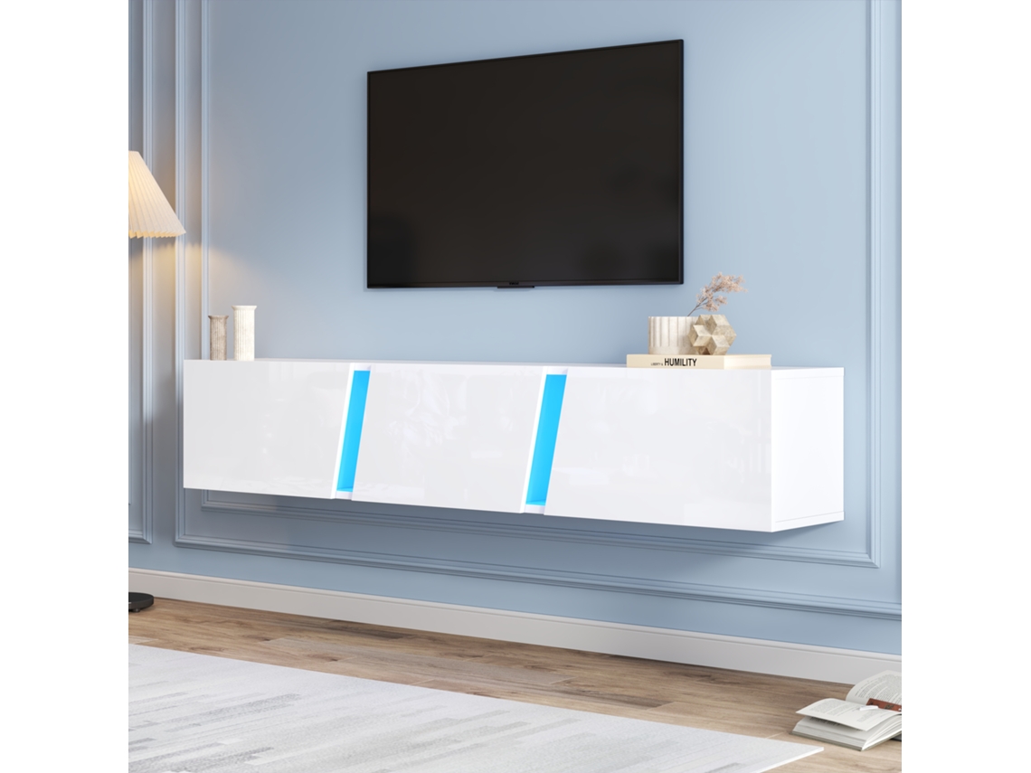 Soporte De Pared 180x35x30 Led Blanco 3 Puertos 75"