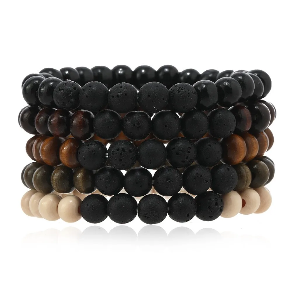 Pulsera De Cuentas De Madera, Pulsera Con Cruz Del Árbol De La Vida Para Meditación Y Yoga