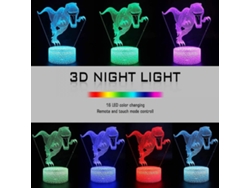 Luz Nocturna LED 3D con Control Remoto, Chilet 7 Colores a Elegir Interruptor Táctil Luz Nocturna Regalo de Cumpleaños, Regalo de Feliz Navidad para Niñas Hombres Niños, (Blanco)