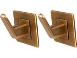 Juego de 2 ganchos de pared autoadhesivos, base cuadrada, acabado bronce, alta capacidad, para... CHABERLU