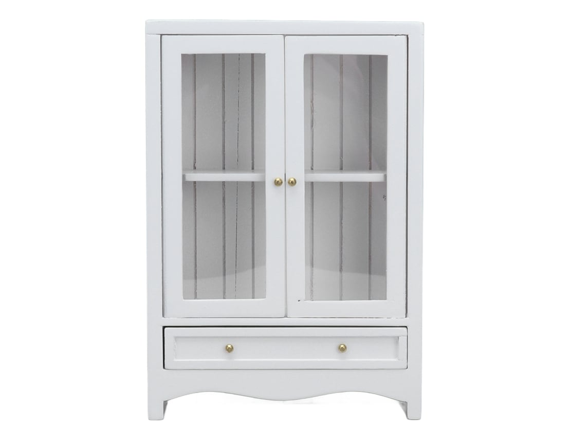 Ats-armario De Muñecas 1:12 Mueble De Madera Con Puertas Dobles Estante Para Muñecas Miniatsuras