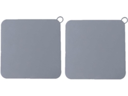 Tapas de desagüe de silicona Villcase, 20x20 cm, 2 piezas, gris, filtro de olores y antiobstrucción para baño y