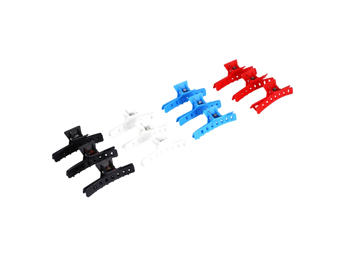12pcs Pinzas De Peluquería De Plástico Para Salón, Accesorios De Pelo Para Peinado Y Estilismo