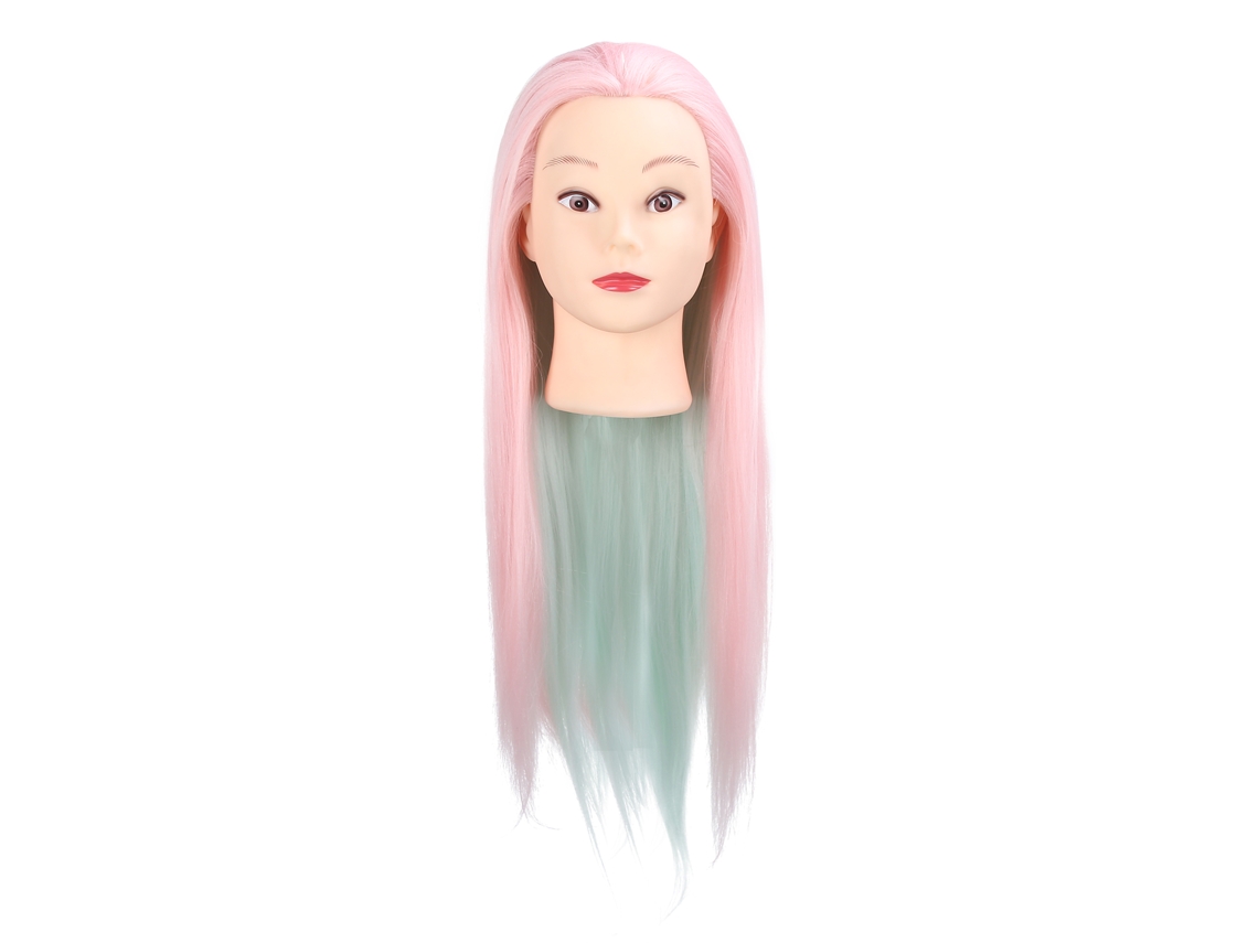 Cabeza De Maniquí De Pelo Rojo Claro Para Trenamiento De Trenzas Y Corte De Cabello