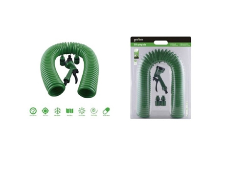 Manguera Espiral Con Resorte de 15 M Con Bomba de Pistola de Riego de Jardín 57519 KAELA