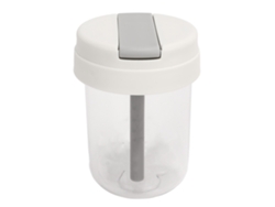 Vaso portátil blanco de 300 ml con pajita para el trabajo y el deporte.