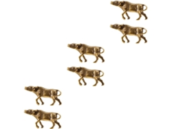 Juego De 6 Colgantes De Latón Con Diseño De Vaca, Decoración Creativa, Llaves Y Accesorios, Miniatura Original Y Elegante.