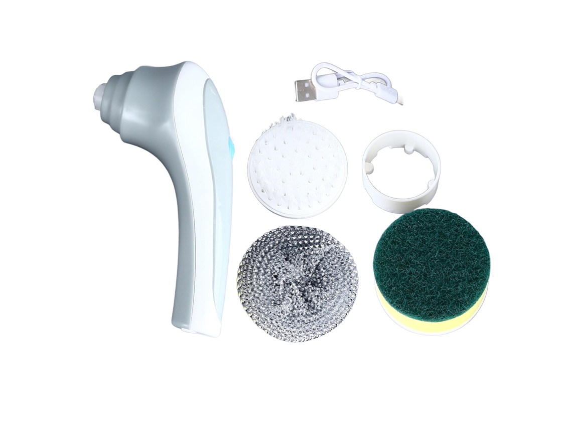 Cepillo eléctrico portátil giratorio inalámbrico Baok-lava con 3 cabezales para limpiar baños, azulejos, coches y suelos.