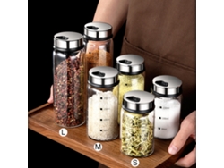 Tarro De Cristal De 300 Ml Para Especias Con Escala Y 4 Compartimentos Para Condimentos De Cocina.