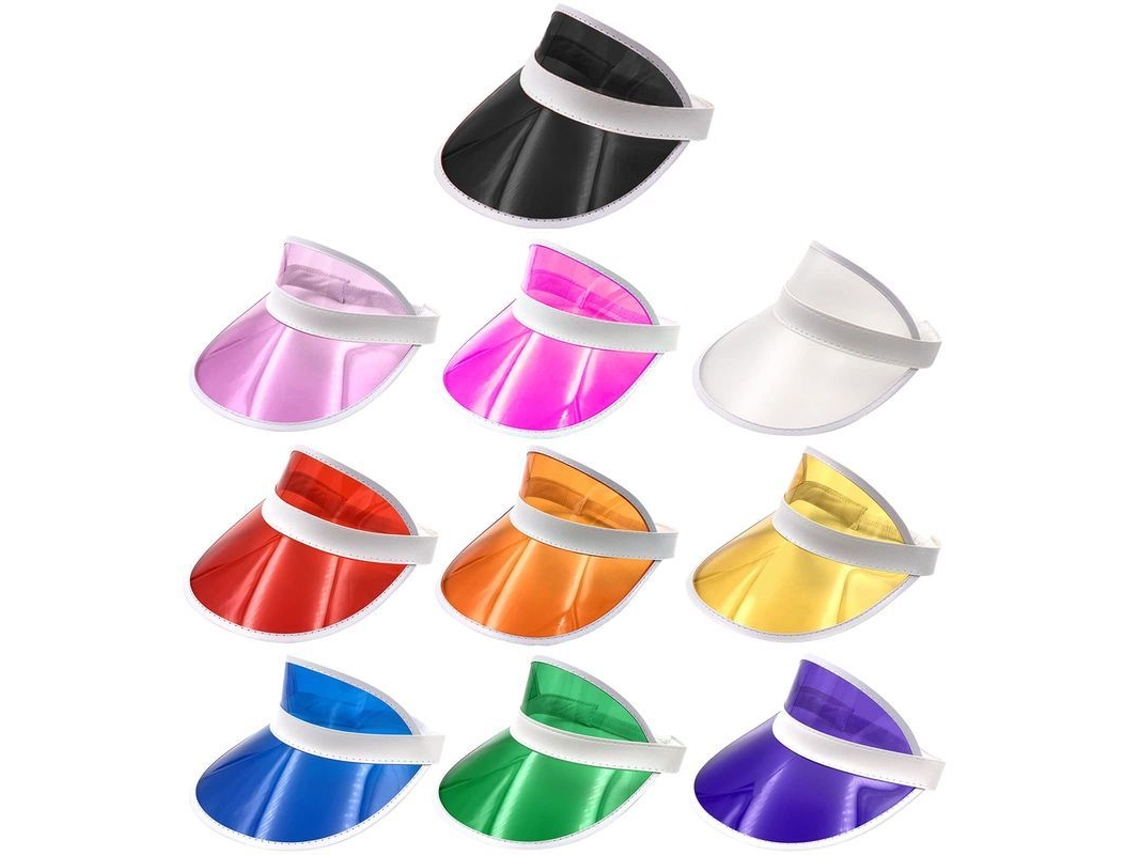 2026-10pcs Gorros Visera Transparente Ajustable Unisex Color Dulce Para Verano Actividades Al Aire Libre