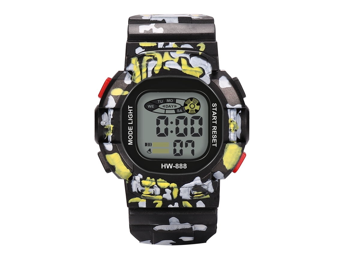 Reloj Electrónico Infantil De Cuero Pvc Moda Niños Pulsera Negro
