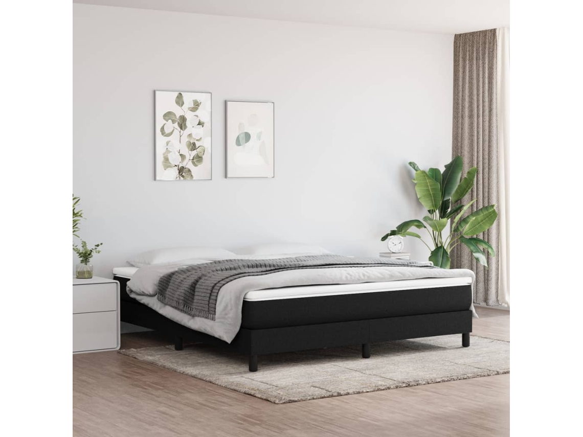 Cama Sin Colchón Tela Negro 180x200 Cm
