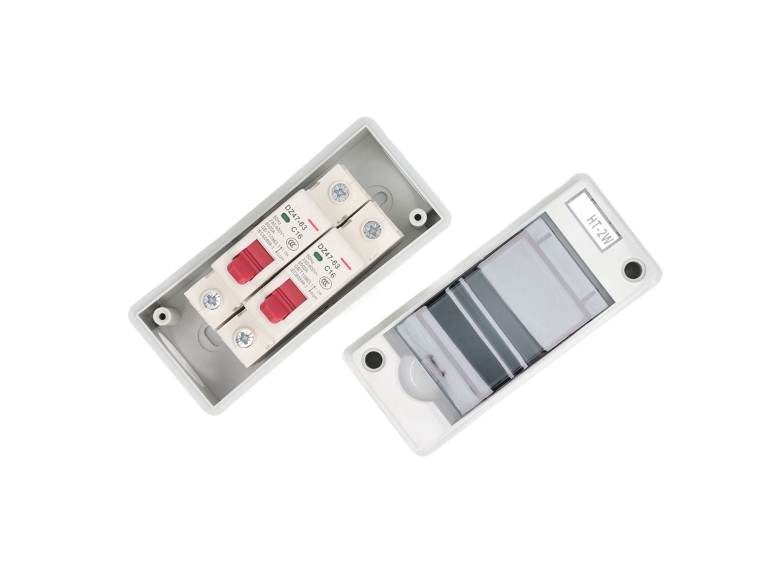 Disyuntor miniatura DZ47-63 de 16 A y 2 polos, resistente al agua, para sistemas de CC exteriores de 230 V/400 V