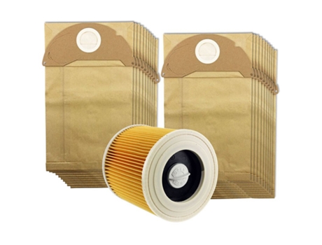 Para filtro de aspiradora Karcher Wet&Dry WD2 y 20 bolsas para polvo