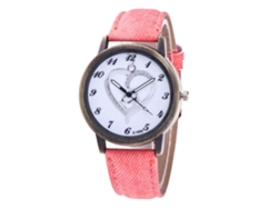 Reloj Zhoulianfa Para Mujer Con Diseño De Corazón Y Correa De Cuero Sintético, Movimiento De Cuarzo Rosa.