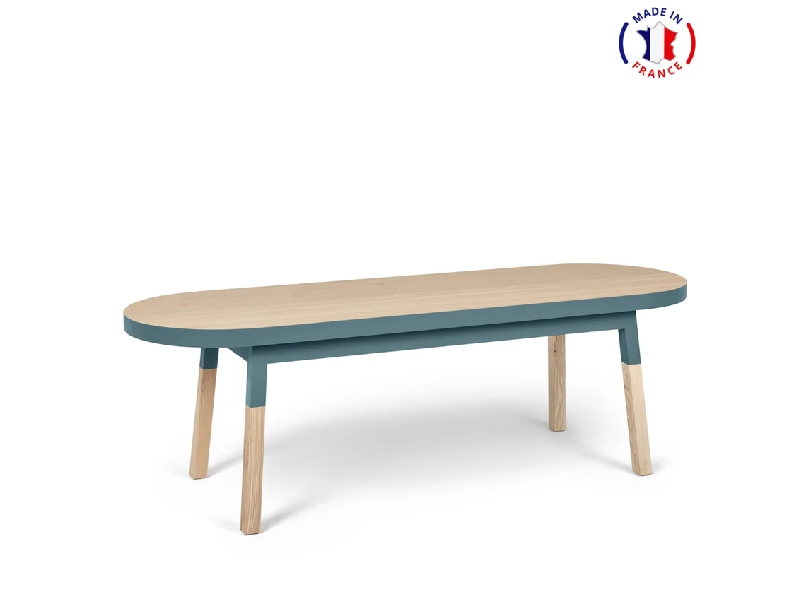 Mesa de Centro MON PETIT MEUBLE FRANÇAIS (Azul Frehel - Madera - 140 x 45 x 45 cm)