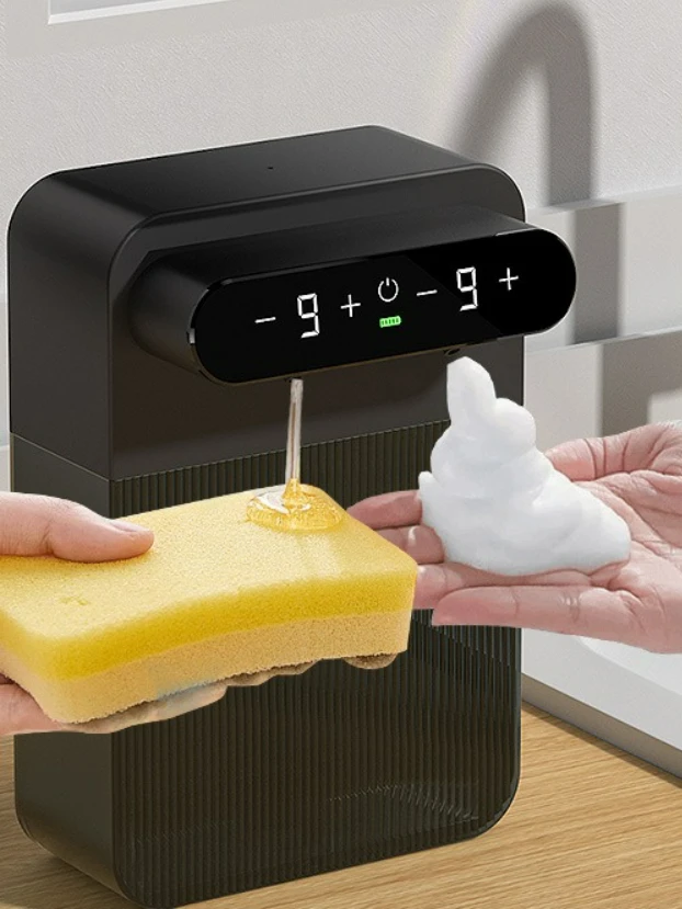 (lado Izquierdo: Líquido, Lado Derecho: Burbujas) Dispensador De Jabón Automático De Doble Cabezal, 400ml + 400ml, Recargable Por Usb.