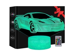 2026-lâmpada Ilusão 3d De Carro Esportivo Linjou, 16 Cores, Controle Remoto, Presente Para Meninos E Meninas