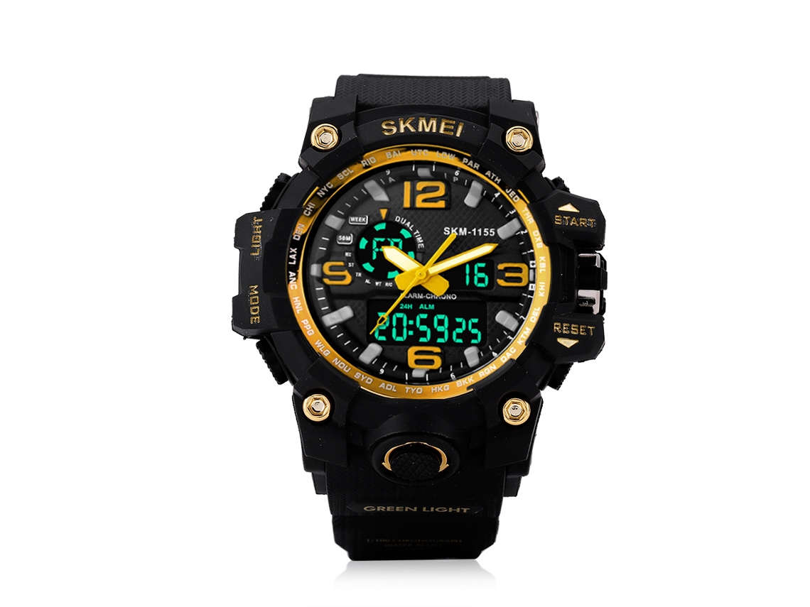 Reloj Deportivo Digital Skmei Con Retroiluminación, Resistente Al Agua Hasta 50 M Y Cronómetro - Dorado