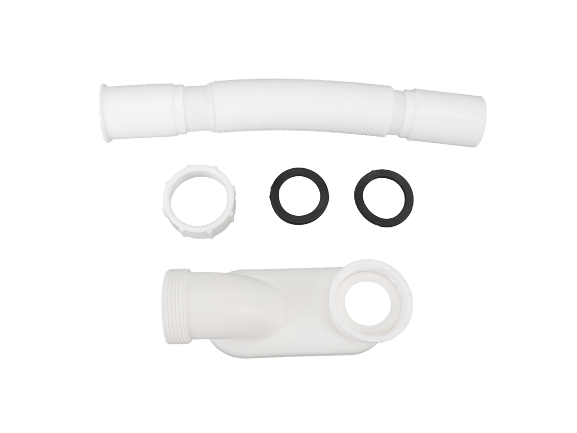 Tubo de drenaje de PVC tipo P expandible de 1 1/2" para bañera y ducha con prevención de olores