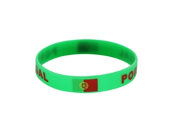 Pulsera Silicona Bandera Portugal, 10 Unidades, Elástica Impermeable, Accesorio Hincha Para Partidos Y Fiestas Futbolísticas.