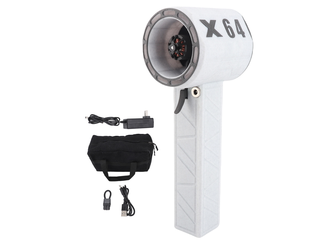 Potente ventilador turbo de 64 mm y 8000 mAh para coche, exteriores y hogar.