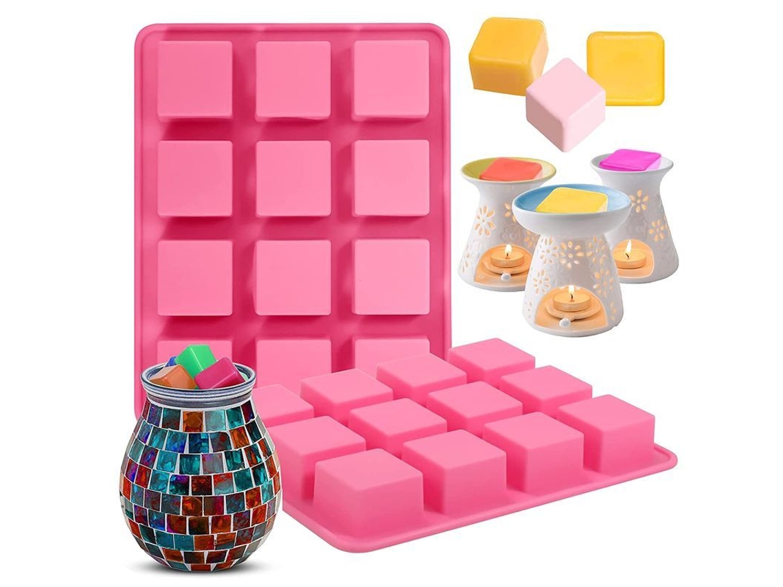 Bandejas Para Cubitos De Hielo, 2 Unidades, Silicona Antiadherente, 12 Compartimentos, Aptas Para Congelador, Reutilizables.