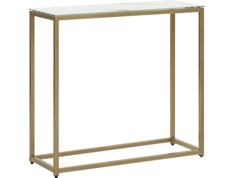 Consola de vidrio templado blanco/dorado 80 x 30 cm DORRIS