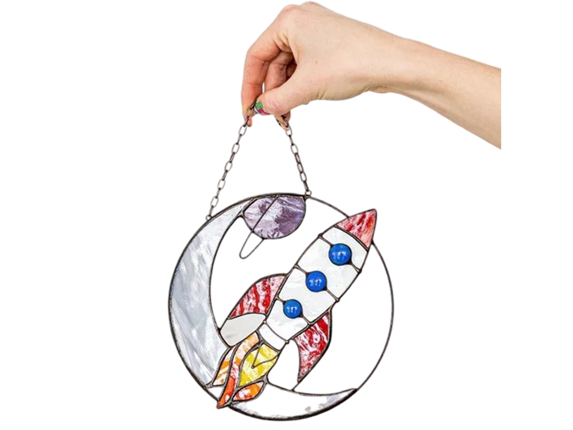 Colgante de pared con forma de ballena azul espacial