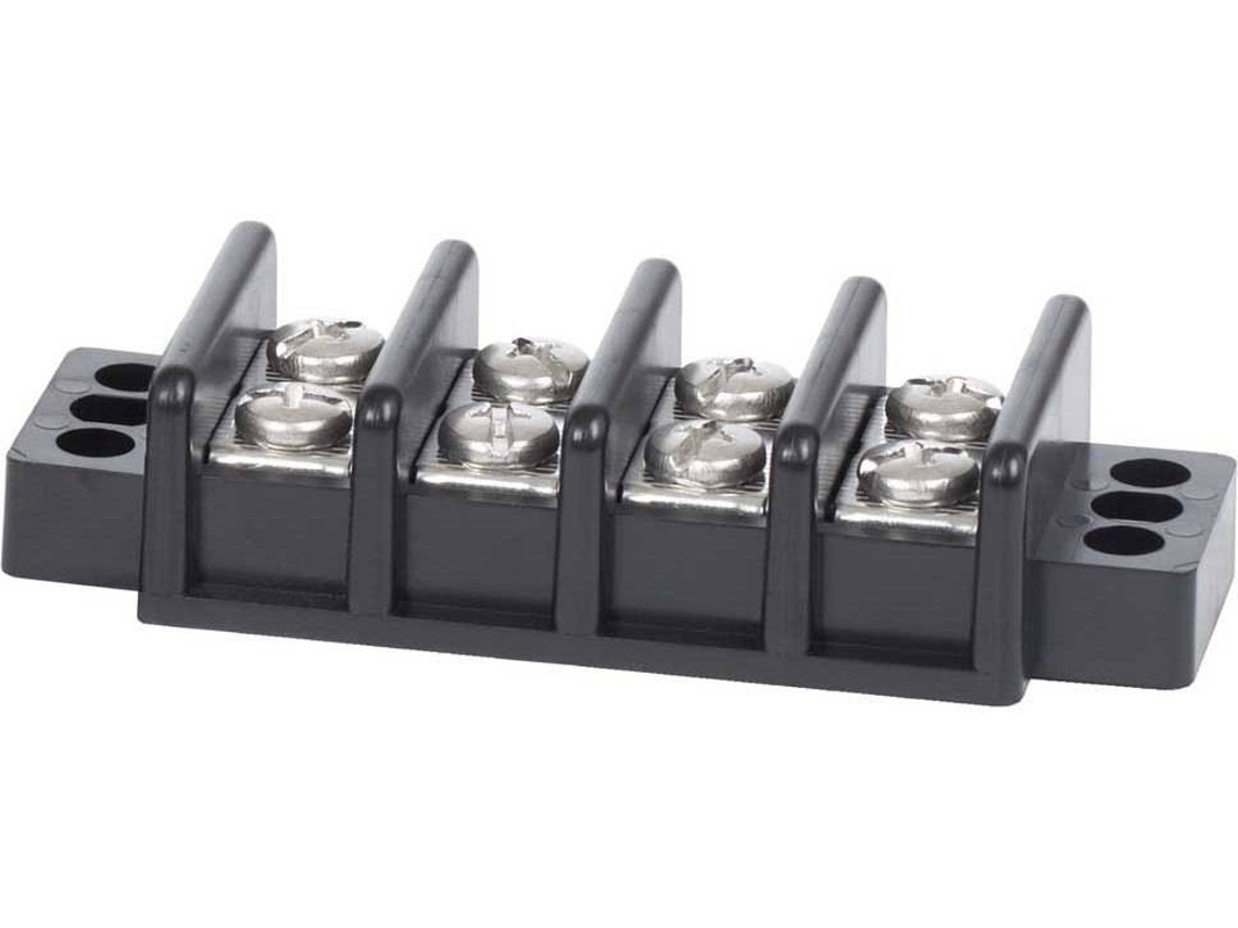 Tomada Elétrica BLUE SEA Terminal Block 30A 4 Circuit Negro