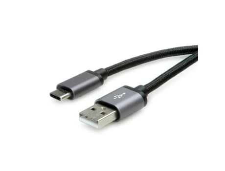 Cable ROLINE (USB-C y USB-A - 1.8m - Negro)