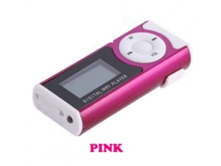 Lector MP3 Pantalla Lcd Recargable con Soporte de Luz Led Externa Tarjeta Micro TF SD Rosa
