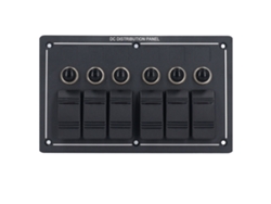 Panel de interruptores LED de 12 V para barco/furgoneta, 6 grupos, protección contra sobrecarga, sin marca.