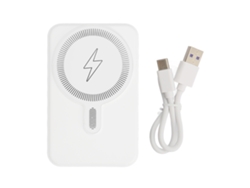 Cargador Inalámbrico Portátil De 10000 Mah Con Pantalla Led Y Batería Magnética Para Iphone 14, 13 Y 12 - Blanco