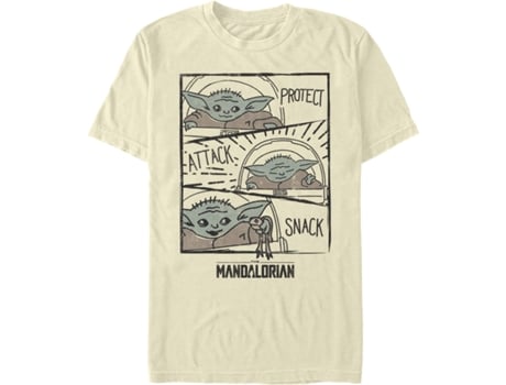 Camiseta Unisexo DEEPSTONE The Child Protect Attack Snack Star Wars The Mandalorian Natural (L)