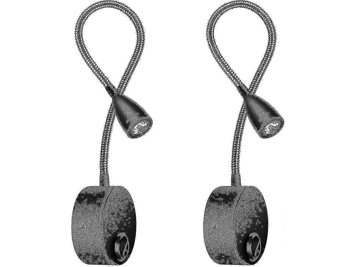Lámpara de pared de noche con 2 luces, luz de lectura LED de cuello de cisne, 3 W, 3000 K, Nostalgia88 (esheng)