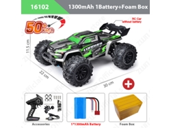 Coche todoterreno teledirigido 114 sin escobillas, tracción a las 4 ruedas, con LED, 2,4 G, color verde, Aeuzwr