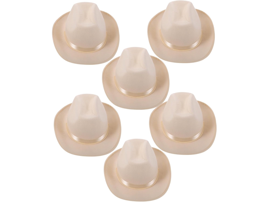 De 6 Sombreros De Vaquero Para Niños Y Niñas, Estilo Clásico Del Oeste, Ala Ancha.