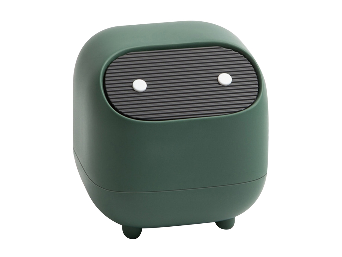 Mini bote de basura de 2 capas a presión, de plástico, para encimera, con tapa, para mesita de noche, escritorio, color verde