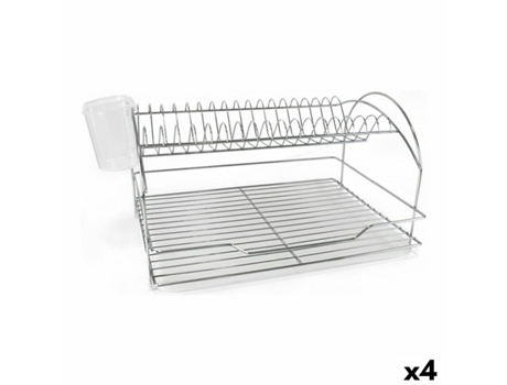 Escurridor para Fregadero QUTTIN Blanco Plateado Metal 46,5 x 35,5 x 26 cm 4,5 mm (4 Unidades)
