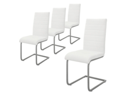 Conjunto de 2 Cadeiras de Jantar ML-DESIGN Cantilever com Encosto em Couro Sintético Branco