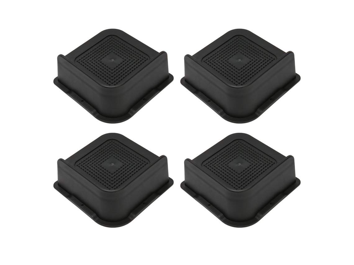 4 Elevadores Antivuelco De Abs Para Muebles, 5,1 Cm De Largo, Para Cama, Sofá, Mesa Y Sillón, Color Negro.