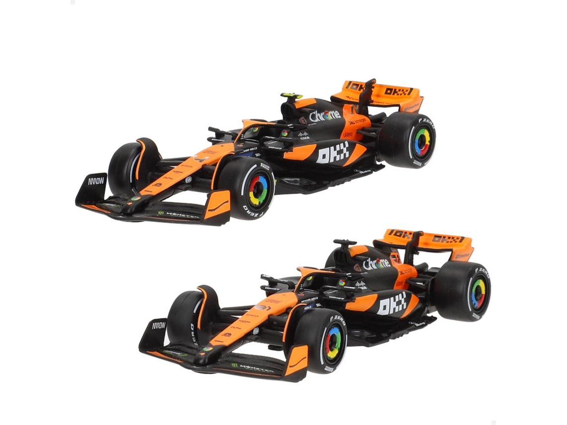 Conjunto de 2 modelos de coches F1 2024: McLaren McL38, Piastri y Norris, 143 Burago