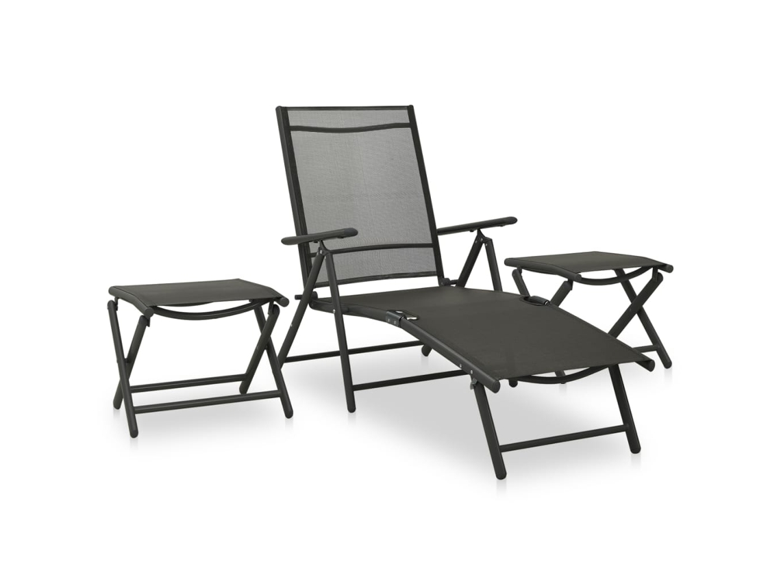 Conjunto de salón de 3 piezas en textil marrón y aluminio de DKD Home Decor