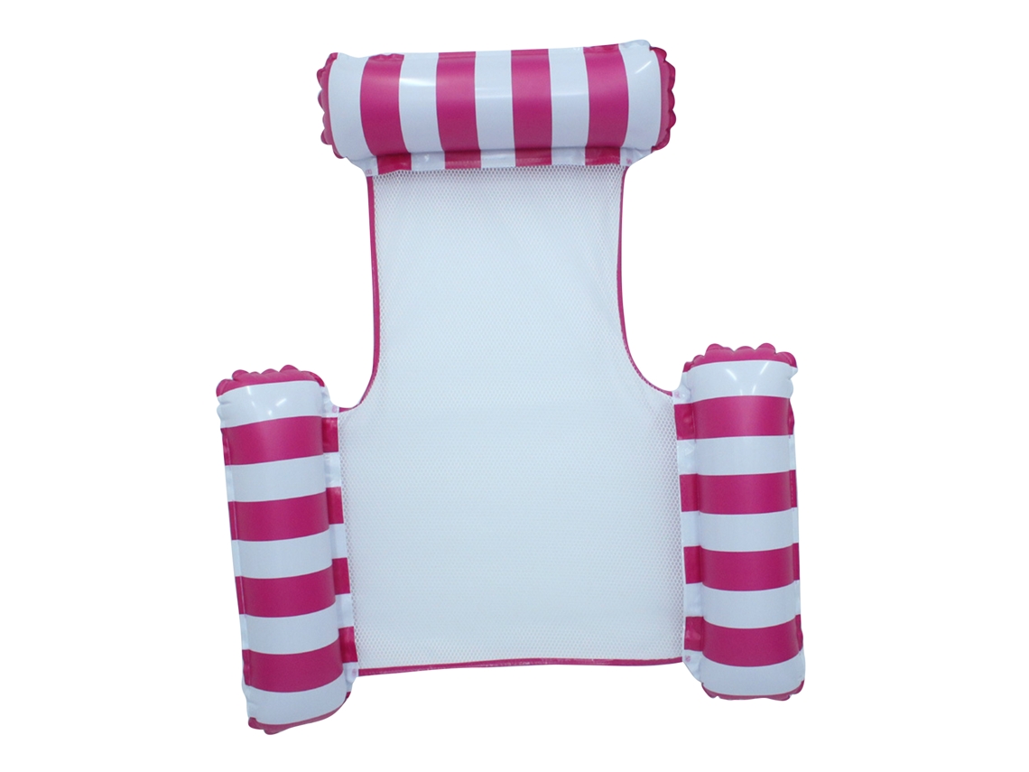 2026-colchón Flotante Hinchable Hamaca Plegable Rayado En Forma De U Para Entretenimiento Acuático Rojo Rosa