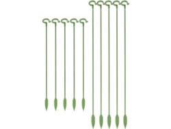 Juego De 10 Soportes De Fibra De Vidrio Verde Para Flores